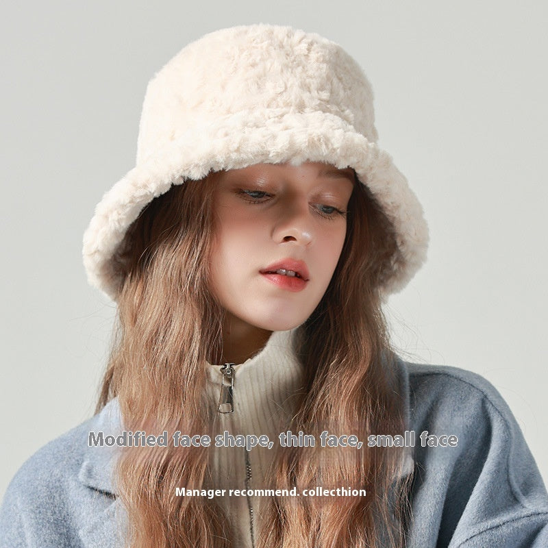 Women's Faux Lambswool Bucket Hat – Soft Winter Fisherman Hat | Warm & Stylish