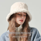 Women's Faux Lambswool Bucket Hat – Soft Winter Fisherman Hat | Warm & Stylish
