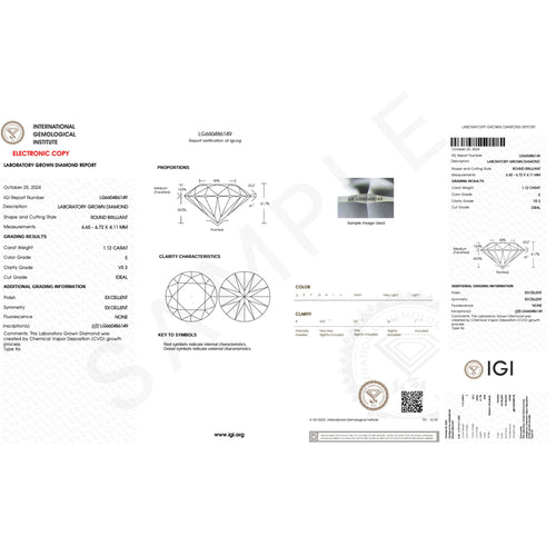 1 Carat Diamond Sacramental Bridal Ring Set with IGI Certificate