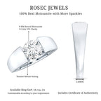 Certified Moissanite Solitaire Engagement Ring for Men