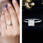 Womans gorgeous Solitaire 1 Carat Princess Cut Lab Grown Diamond Engagement Ring with IGI Certificate