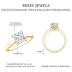 Womans gorgeous Solitaire 1 Carat Princess Cut Lab Grown Diamond Engagement Ring with IGI Certificate