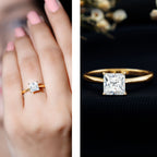 Womans gorgeous Solitaire 1 Carat Princess Cut Lab Grown Diamond Engagement Ring with IGI Certificate