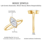IGI Certified 1 Carat Marquise Lab Grown Diamond Engagement Ring in Bezel Setting