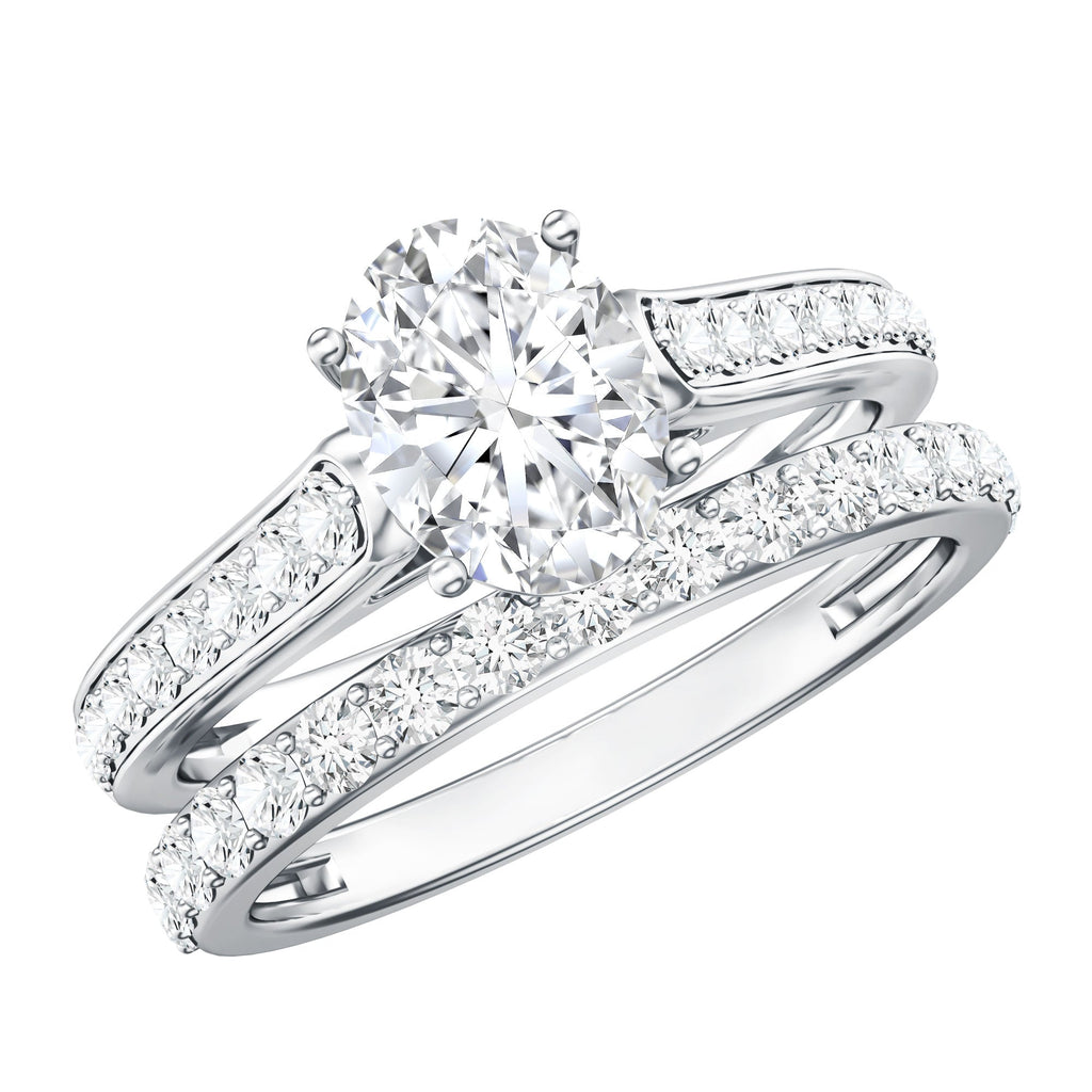 1 Carat Diamond Sacramental Bridal Ring Set with IGI Certificate