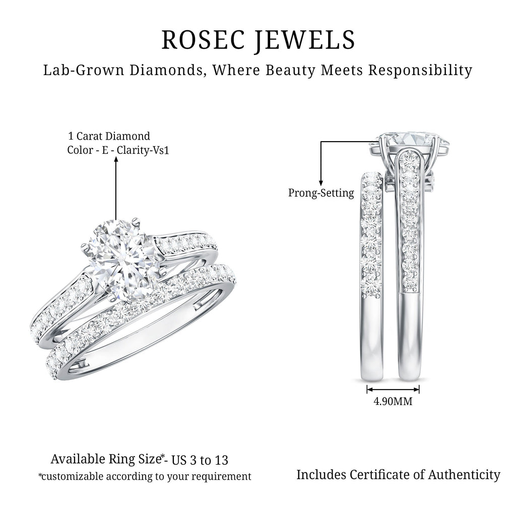 1 Carat Diamond Sacramental Bridal Ring Set with IGI Certificate