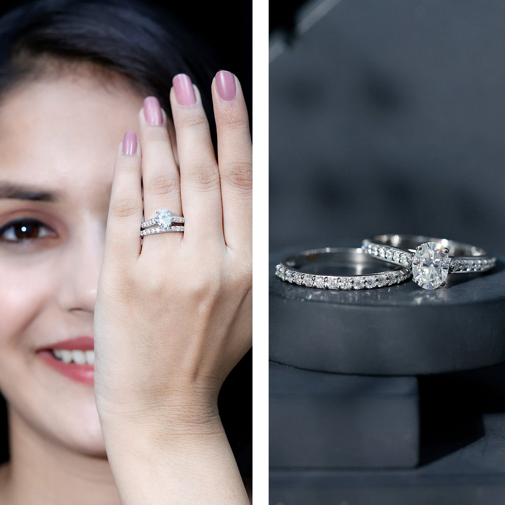 1 Carat Diamond Sacramental Bridal Ring Set with IGI Certificate