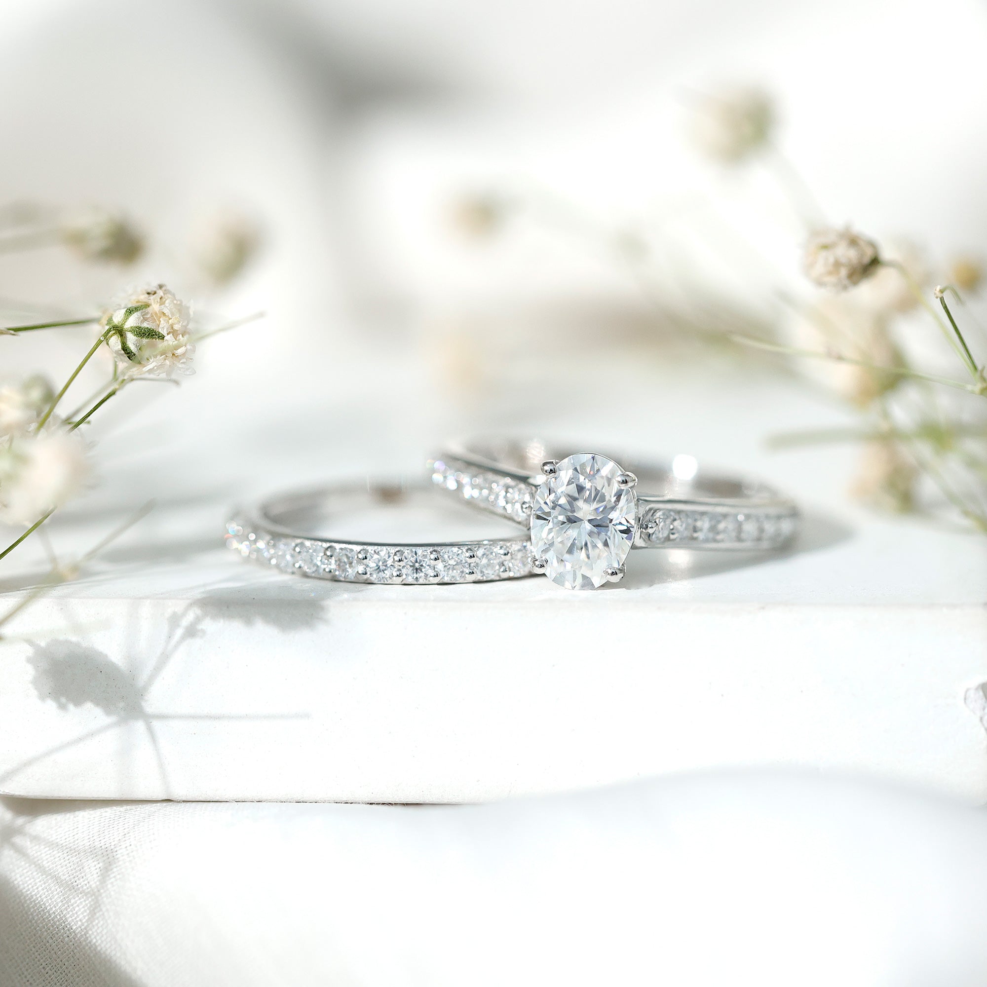 1 Carat Diamond Sacramental Bridal Ring Set with IGI Certificate