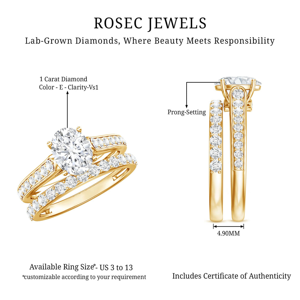 1 Carat Diamond Sacramental Bridal Ring Set with IGI Certificate
