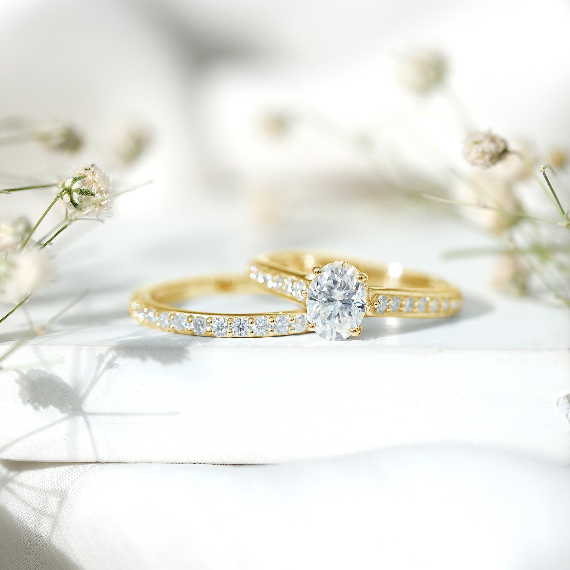 1 Carat Diamond Sacramental Bridal Ring Set with IGI Certificate