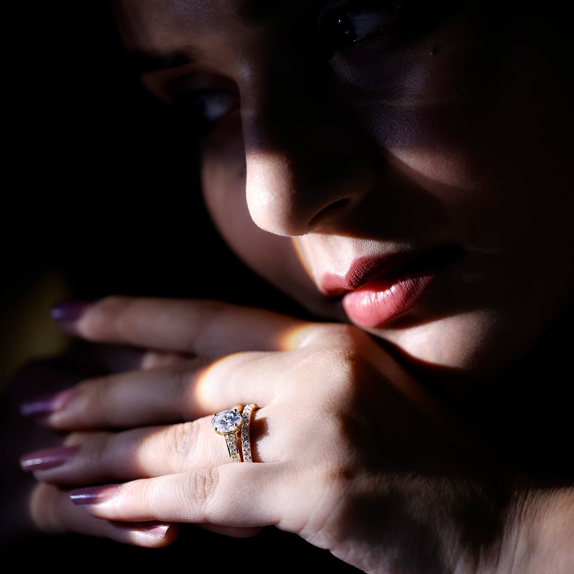 1 Carat Diamond Sacramental Bridal Ring Set with IGI Certificate