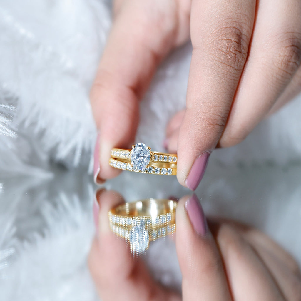 1 Carat Diamond Sacramental Bridal Ring Set with IGI Certificate