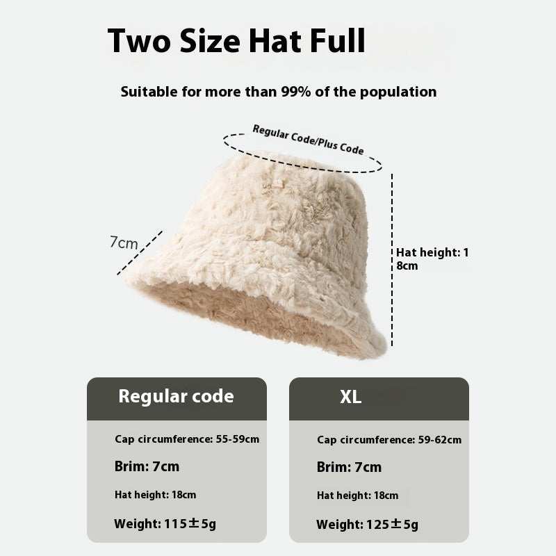 Women's Faux Lambswool Bucket Hat – Soft Winter Fisherman Hat | Warm & Stylish