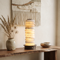 Multi-Tiered Alabaster Table Lamp